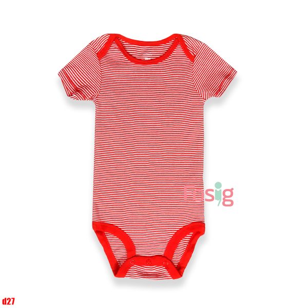  0-18m Bodysuit Tay Ngắn Bé Trai Cter50- Sọc đỏ viền đậm 