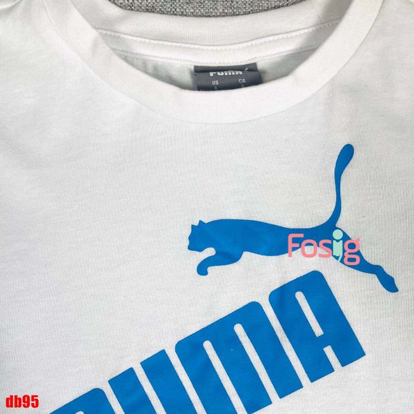  10-11kg; 15-20kg Đồ Bộ tay ngắn bé trai thể thao thoáng mát PM- Trắng chữ Puma xanh DB95 