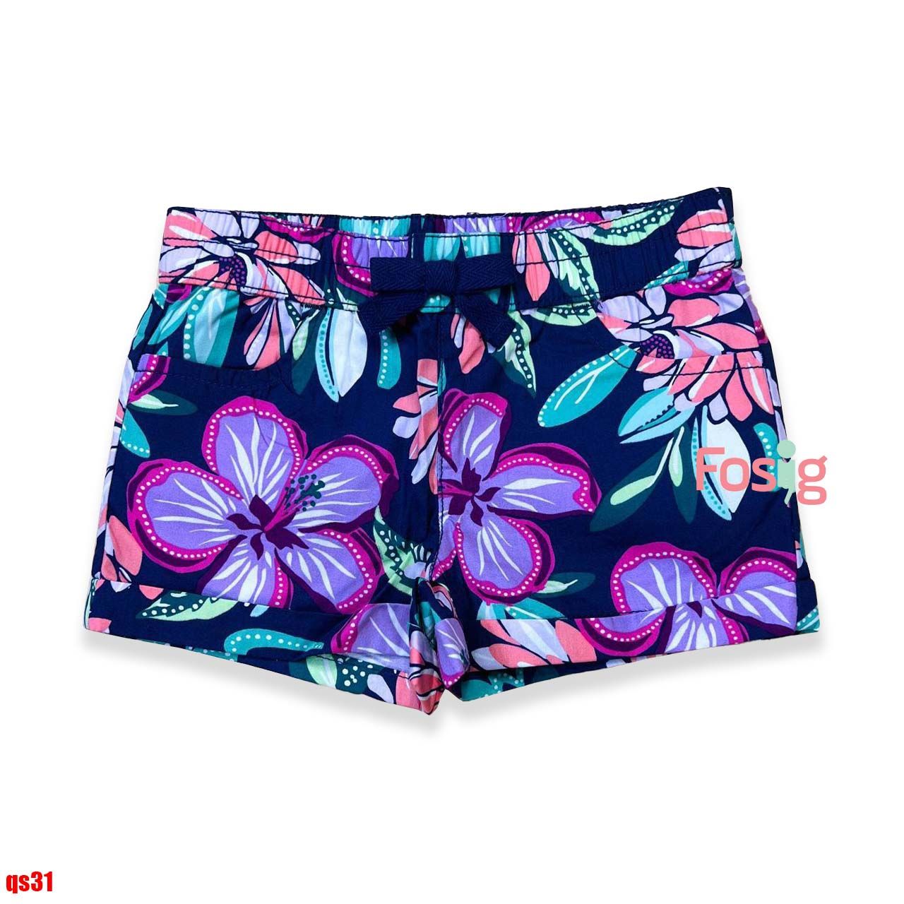 18-19kg Quần Short Bé Gái GB-PL - Navy Hoa Màu