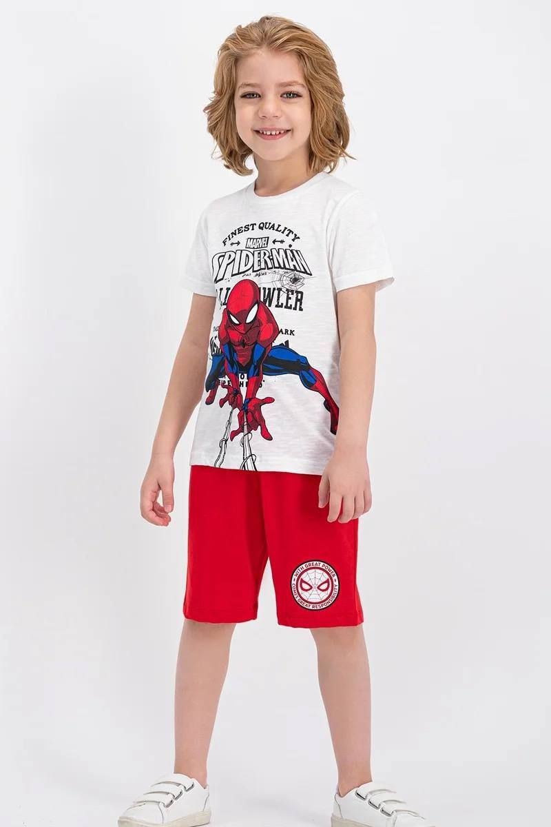 12-17kg, 27-33kg Set Đồ Bộ Ngắn HM Bé Trai- Trắng spider-man DB94T