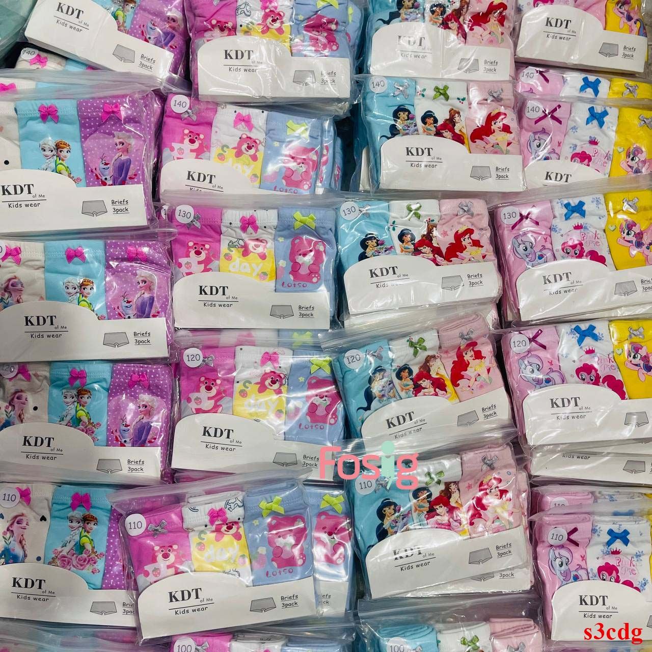 21-35kg Set 3 quần chip đùi bé gái KDT in họa tiết- Elsa S3CDG