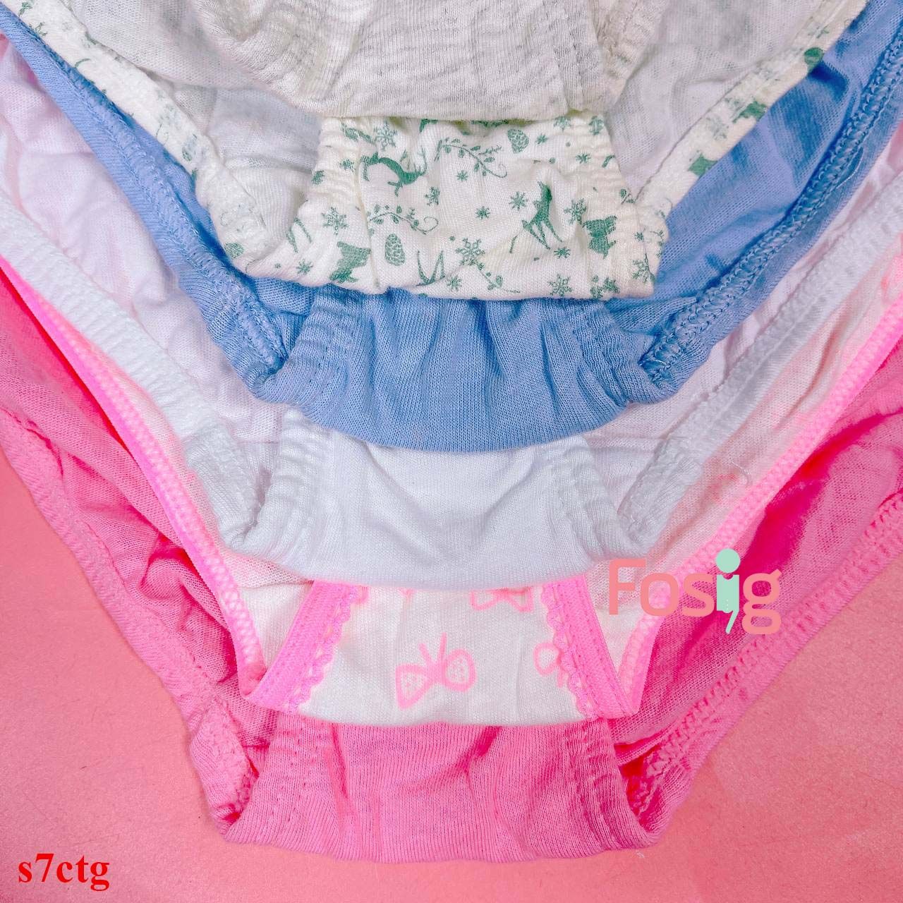 8-14kg; 2T-6T Set 7 quần chip tam giác Hm cho bé gái thung thun ren đáng yêu- S7CTG