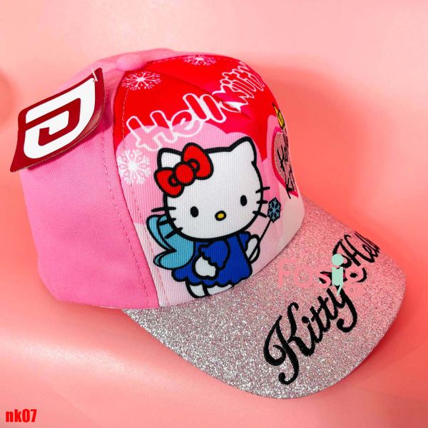  Nón kết Style cho bé gái- Hồng nhạt Hellokitty NK07 