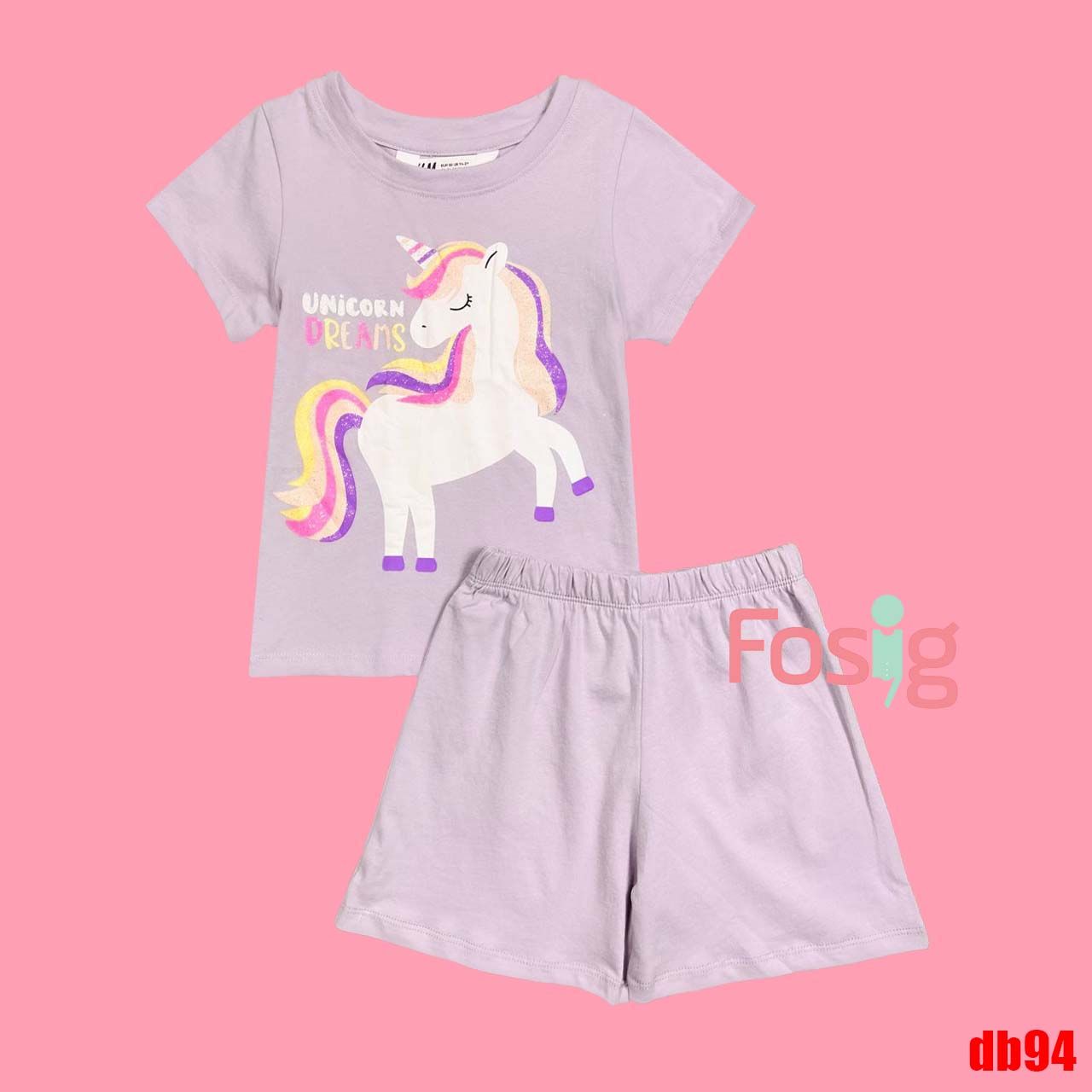 11kg-15kg 24 -32kg Set Đồ Bộ Ngắn HM Bé Gái - Tím Ngựa Db94G