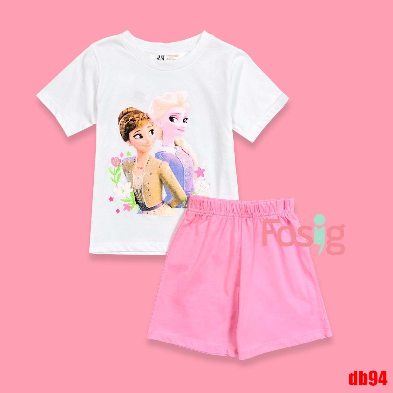 14kg-15kg 19-26kg Set Đồ Bộ Ngắn HM Bé Gái - Trắng Elsa Db94G