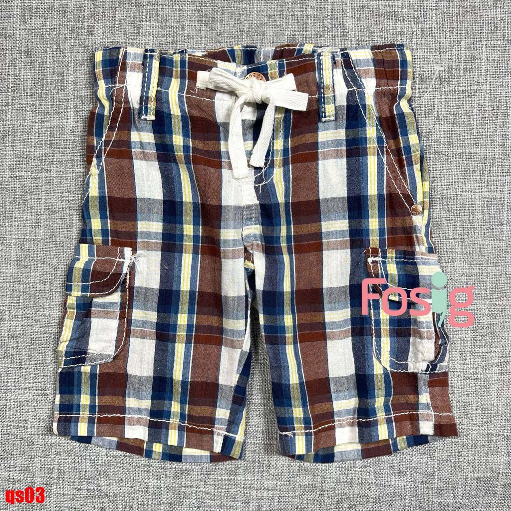 12-13kg Quần Short Kate Bé trai - Caro trắng nâu xanh
