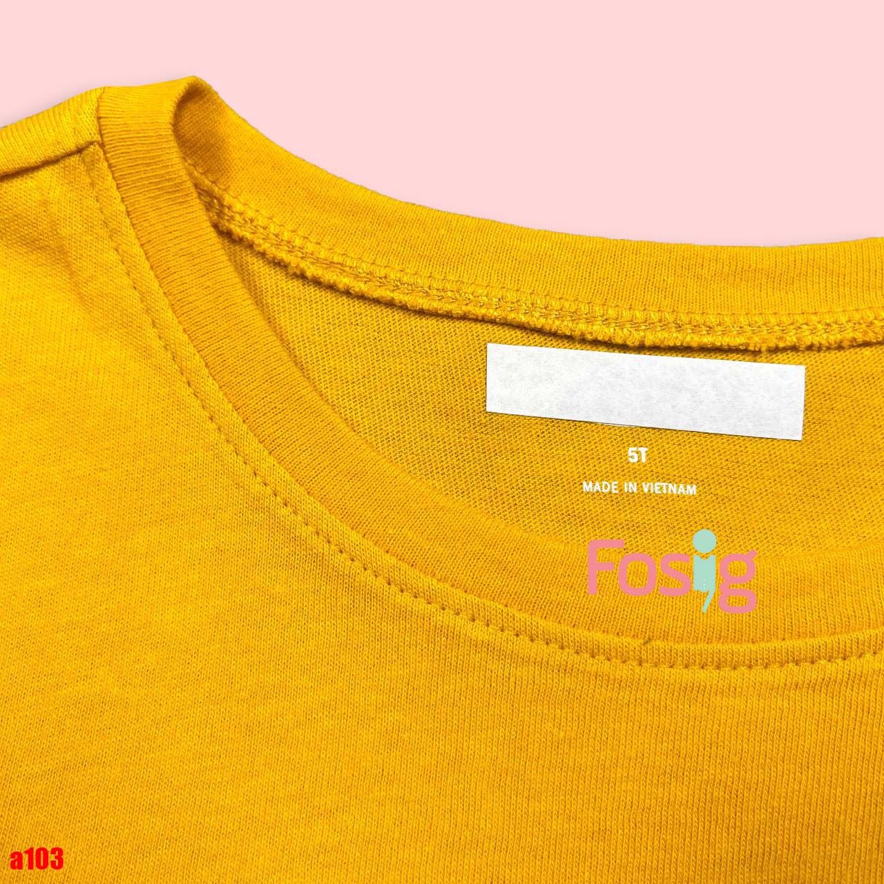 16-18kg 5T Áo thun mát nhẹ bé gái ON- Vàng Hug Love A103