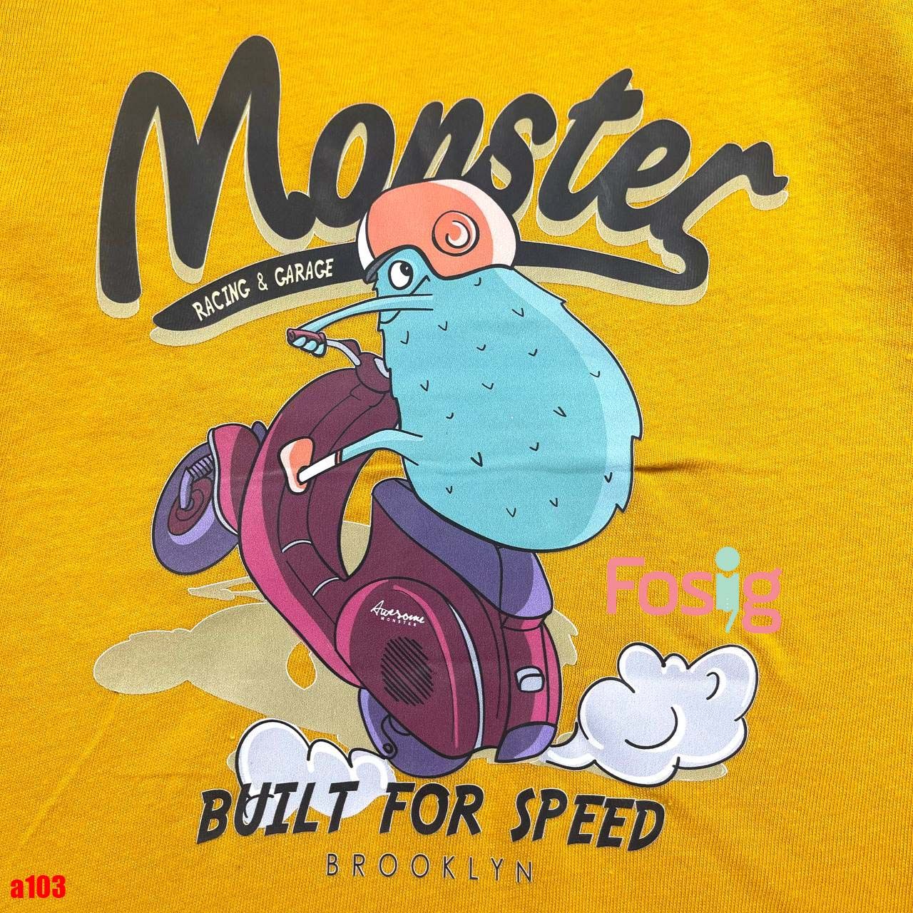 16-18kg 5T Áo thun mát nhẹ bé gái ON- Vàng chữ Monter A103