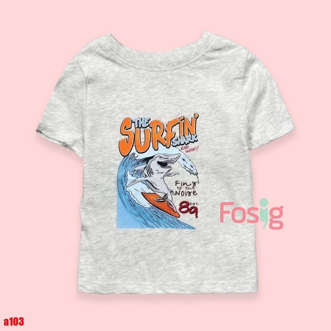 8-9kg 18M Áo thun mát nhẹ bé gái ON- Xám cá mâp Surfin A103