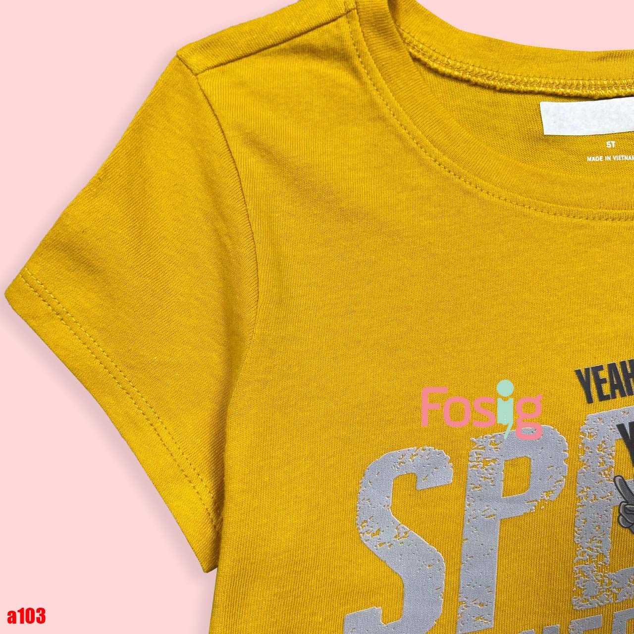 16-18kg 5T Áo thun mát nhẹ bé gái ON- Vàng Speed YeahYeah A103