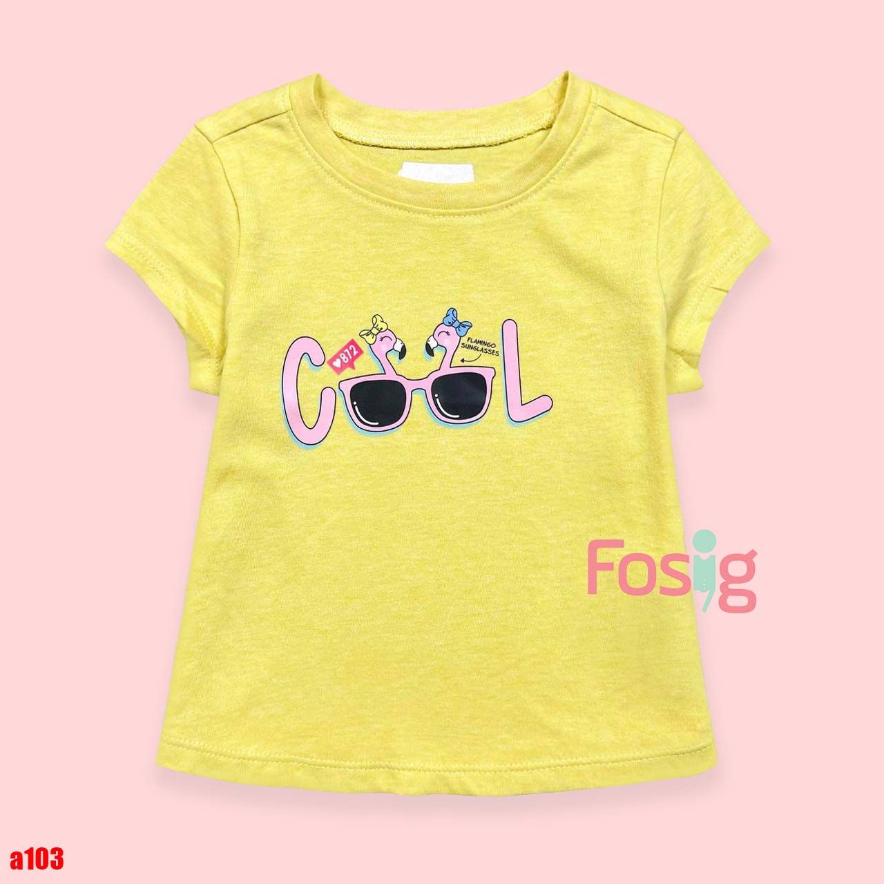 8-11kg; 14-18kg 18M - 24M - 4T -5T Áo thun mát nhẹ bé gái ON- Vàng Cool hồng A103