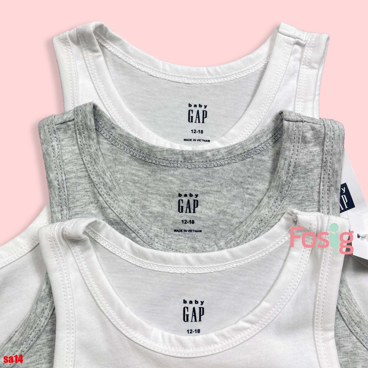 13-21kg 18M-4T Set 3 áo thun ba lỗ bé trai GP siêu nhân- SA14T