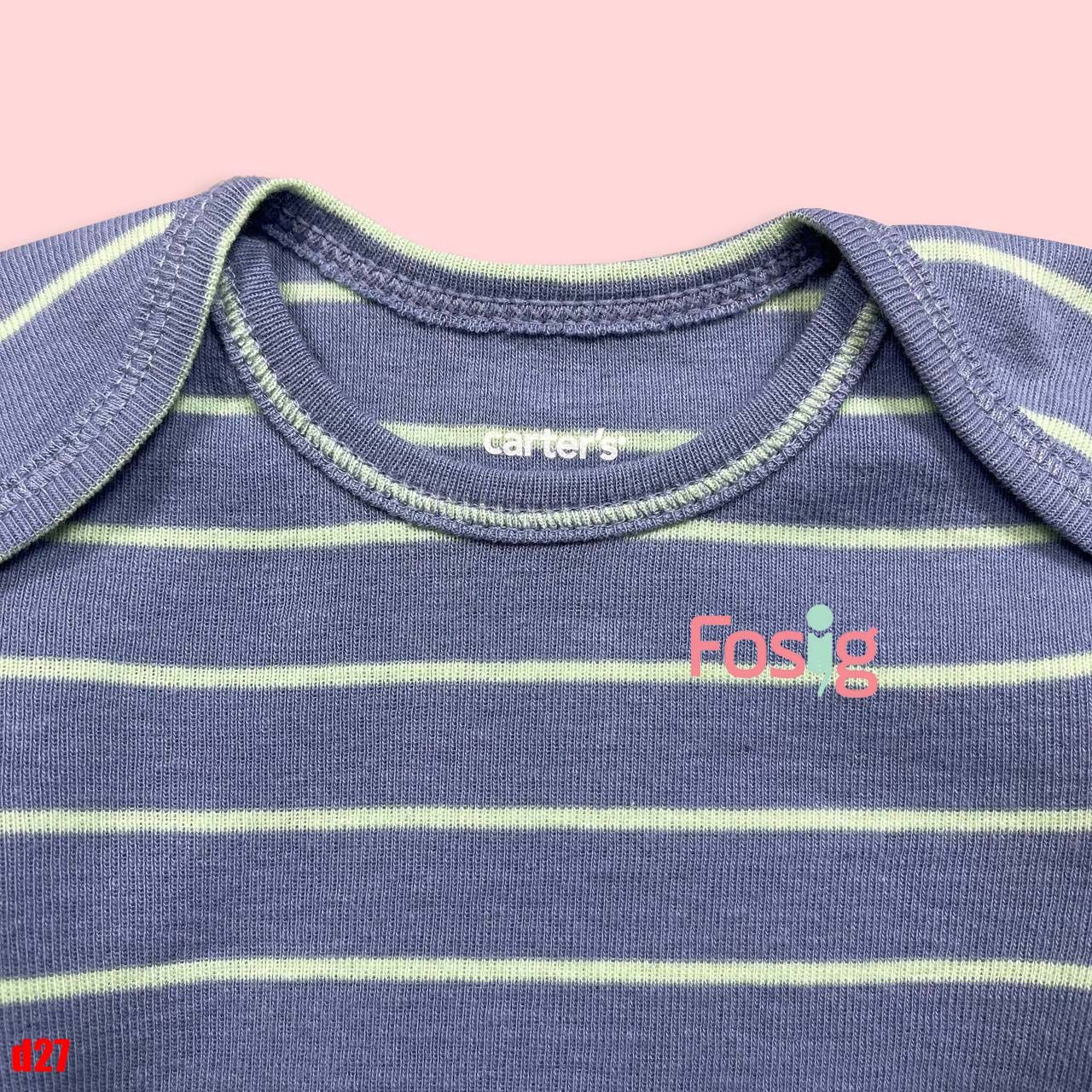 4-13kg; 3M-24M Bodysuit Tay Ngắn Bé Trai Cter50- Xanh xám sọc xanh D27