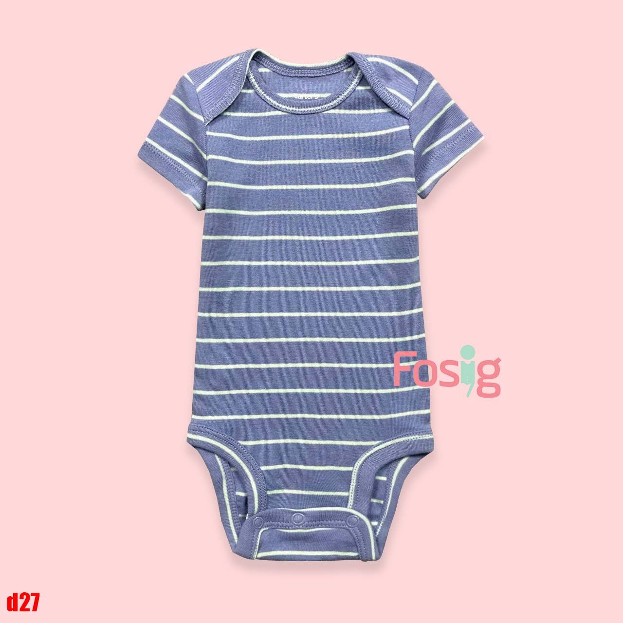 4-13kg; 3M-24M Bodysuit Tay Ngắn Bé Trai Cter50- Xanh xám sọc xanh D27
