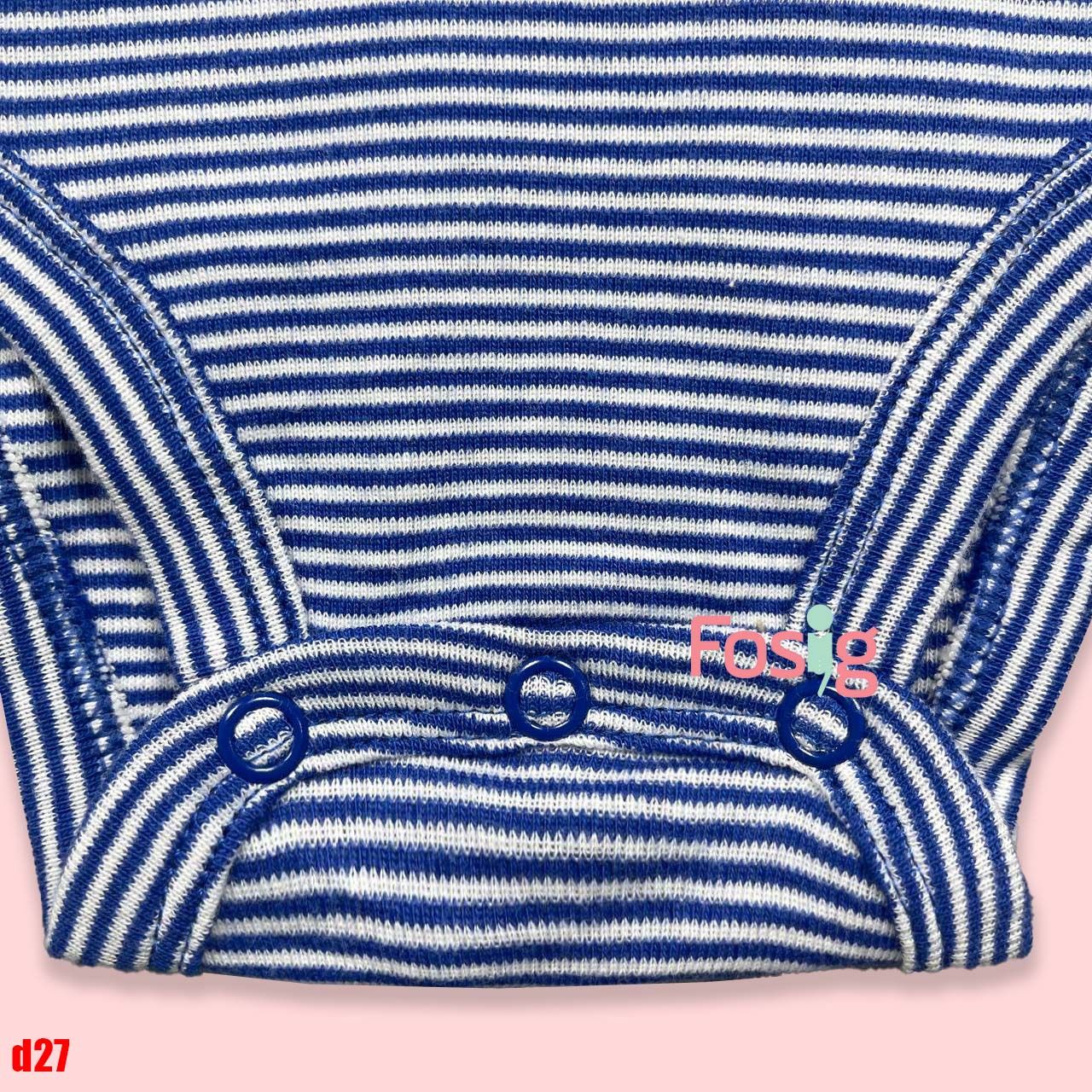 12-13kg; 18M-24M Bodysuit Tay Ngắn Bé Trai Cter50- Sọc xanh dương trắng D27
