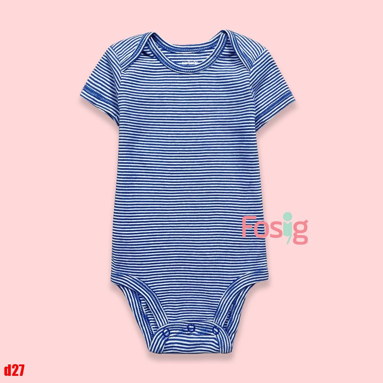 12-13kg; 18M-24M Bodysuit Tay Ngắn Bé Trai Cter50- Sọc xanh dương trắng D27