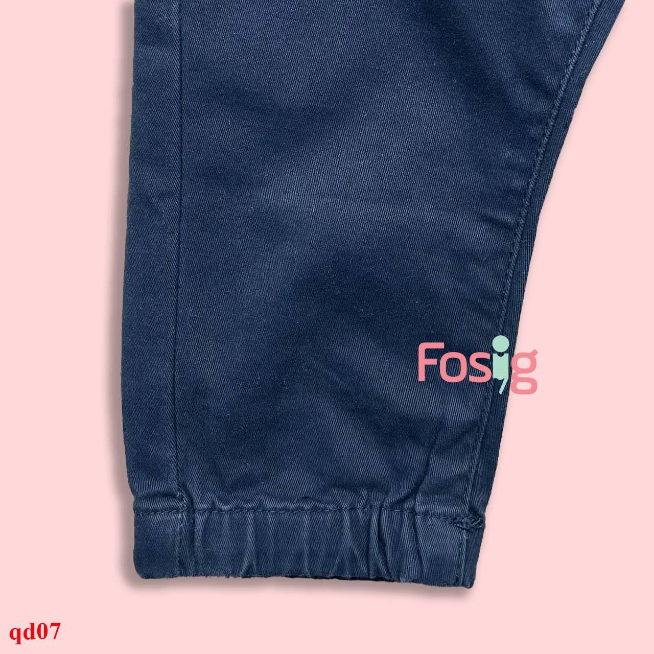 10-11kg; 12m Quần dài kaki bé trai có dây rút- Navy dây tròn giả QD07
