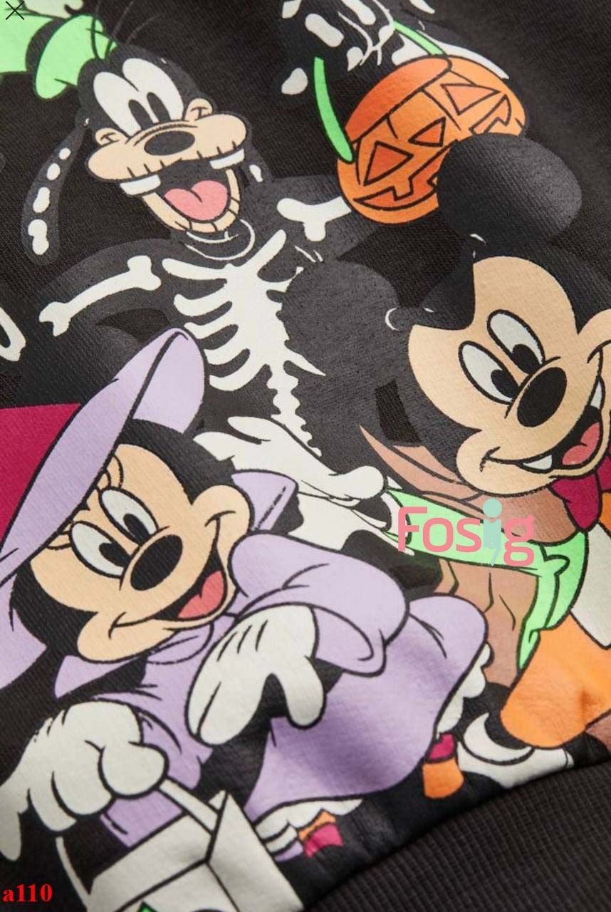 2T-10T Áo Sweater da cá cho bé- Đen halloween Booo A110