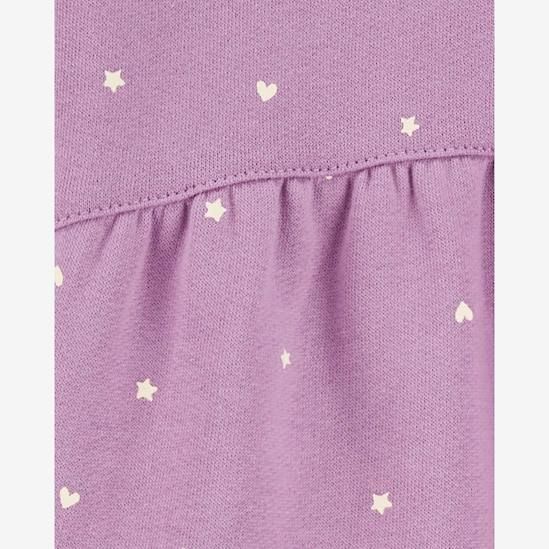 12M-3T Áo Sweater da cá cho bé gái- Tím Sao tim nhỏ A111