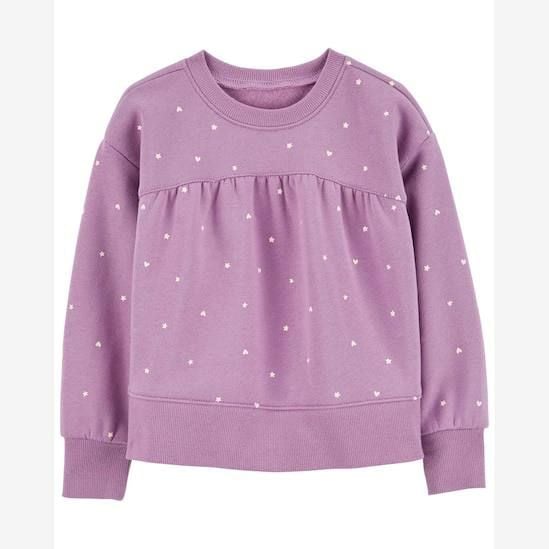 12M-3T Áo Sweater da cá cho bé gái- Tím Sao tim nhỏ A111
