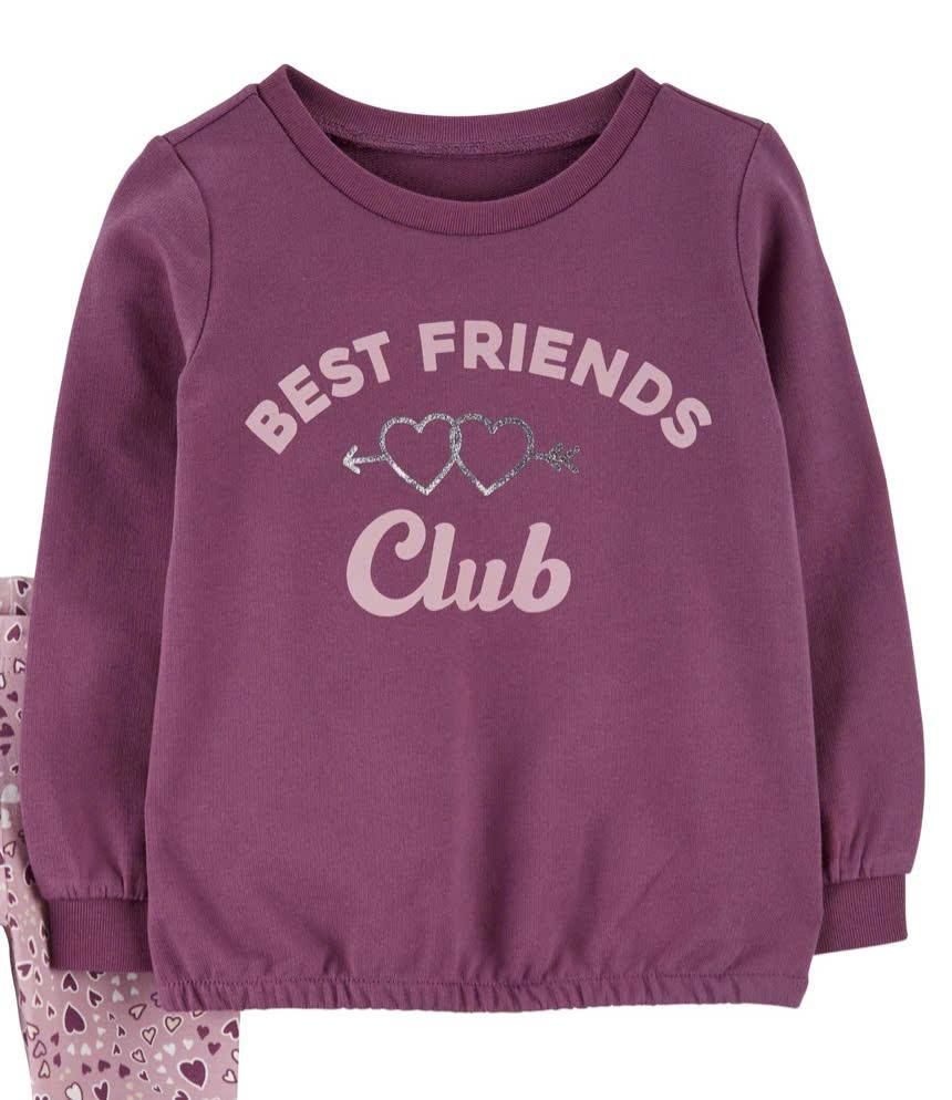 3M-18M ; 4T-6T Áo Sweater da cá cho bé gái- Tím BestFriends Club A111