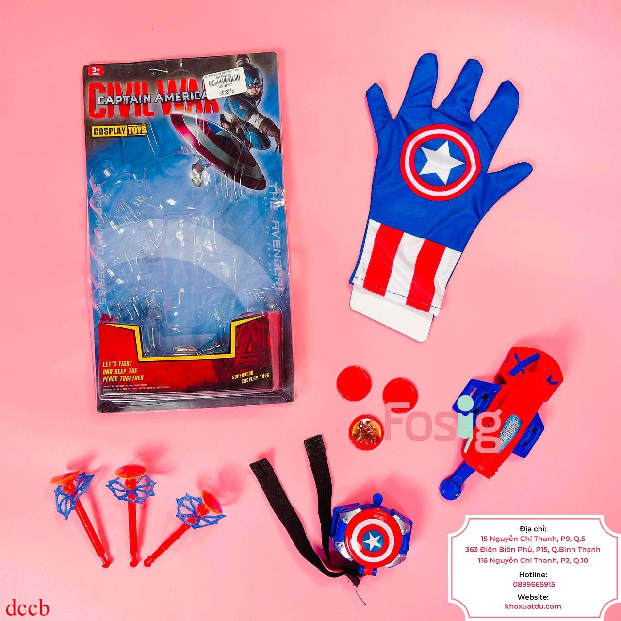 Set Bao Tay, Đồng Hồ, Bắn Hít Captain - Set Captain
