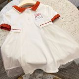  [7-10kg 16-18kg] Đầm Polo Thu Phối Voan Bé Gái - Trắng Thỏ 