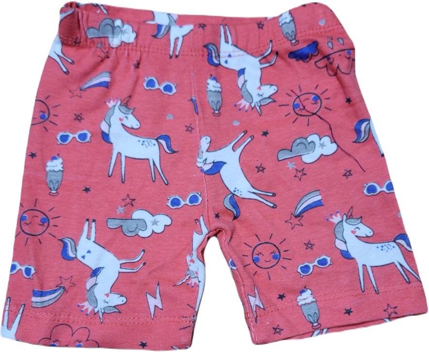 Quần Short Thun Bé Gái - Đỏ Cam Ngựa Trắng