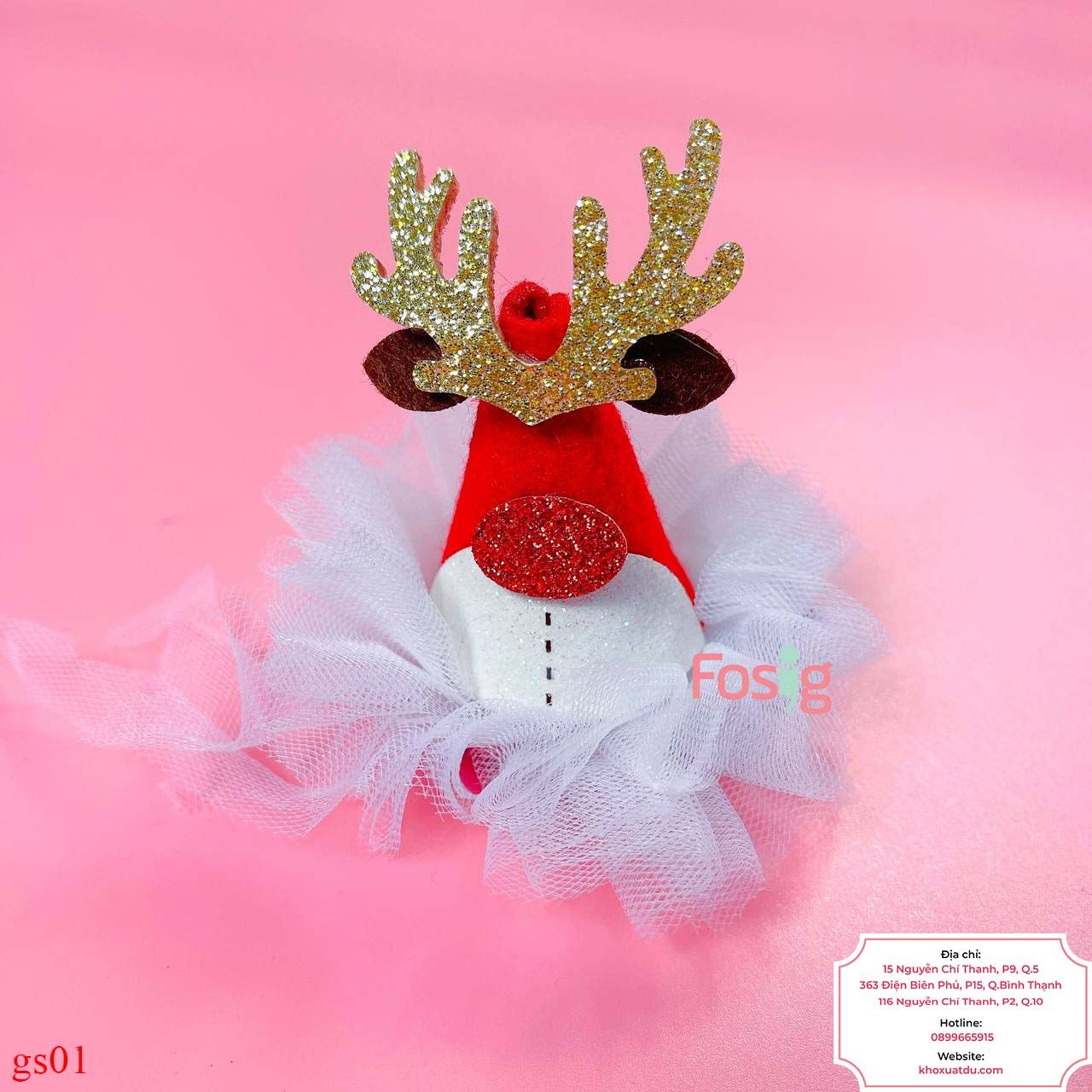 Kẹp Tóc Noel Tuần Lộc Bé Gái - Đỏ Tuần Lộc
