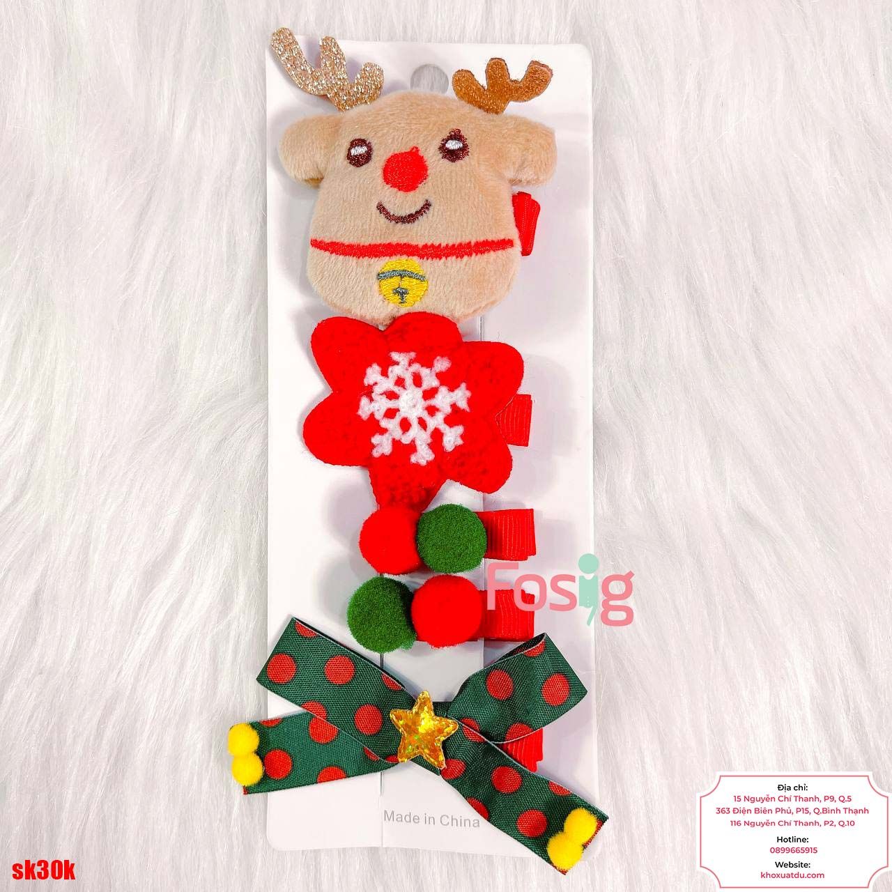 Set Kẹp Tóc Giáng Sinh 30K - Noel