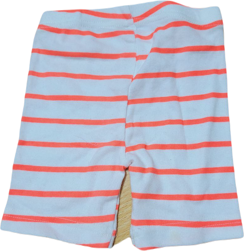 Quần Short Thun Bé Trai - Trắng Sọc Cam