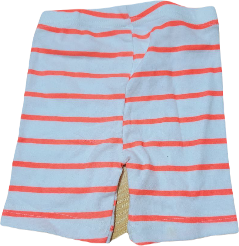 Quần Short Thun Bé Trai - Trắng Sọc Cam