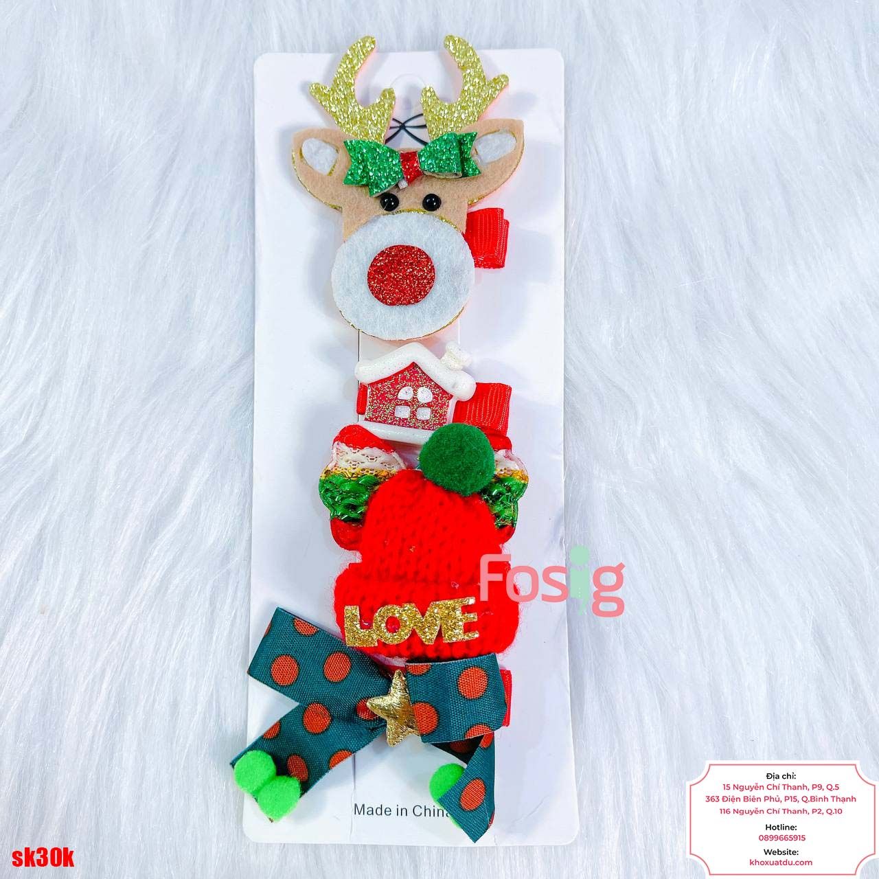 Set Kẹp Tóc Giáng Sinh 30K - Noel