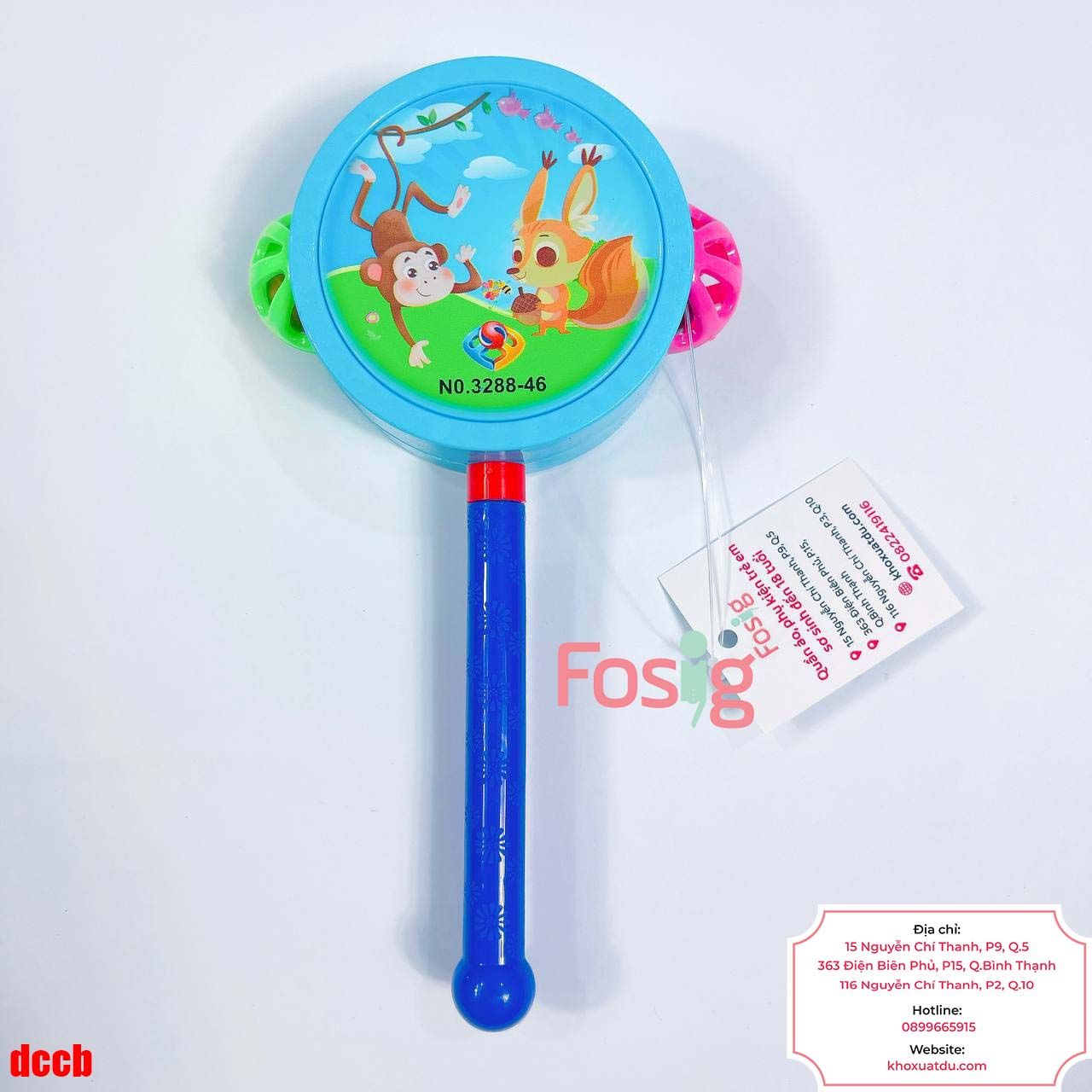 Trống Nhựa Lục Lạc Qủa Lắc - Xanh Tím