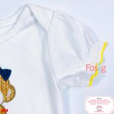  [6-12M] Áo Váy Thun Tay Ngắn Bé Gái 06 - Trắng Khỉ Hoa Vàng 