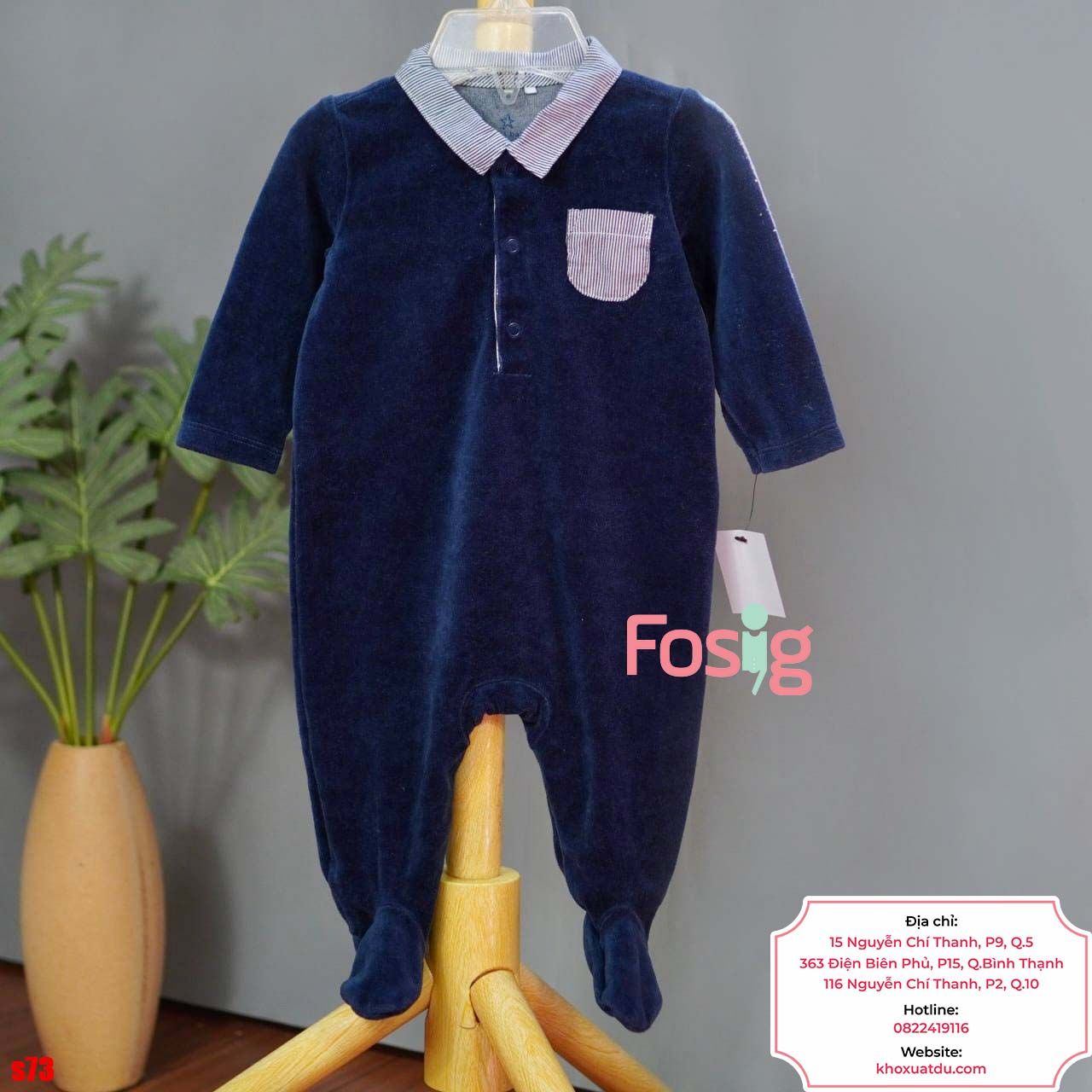  [nb-3m] Sleepsuit Baby Bé Trai nxt - Xanh Navy Nhung 