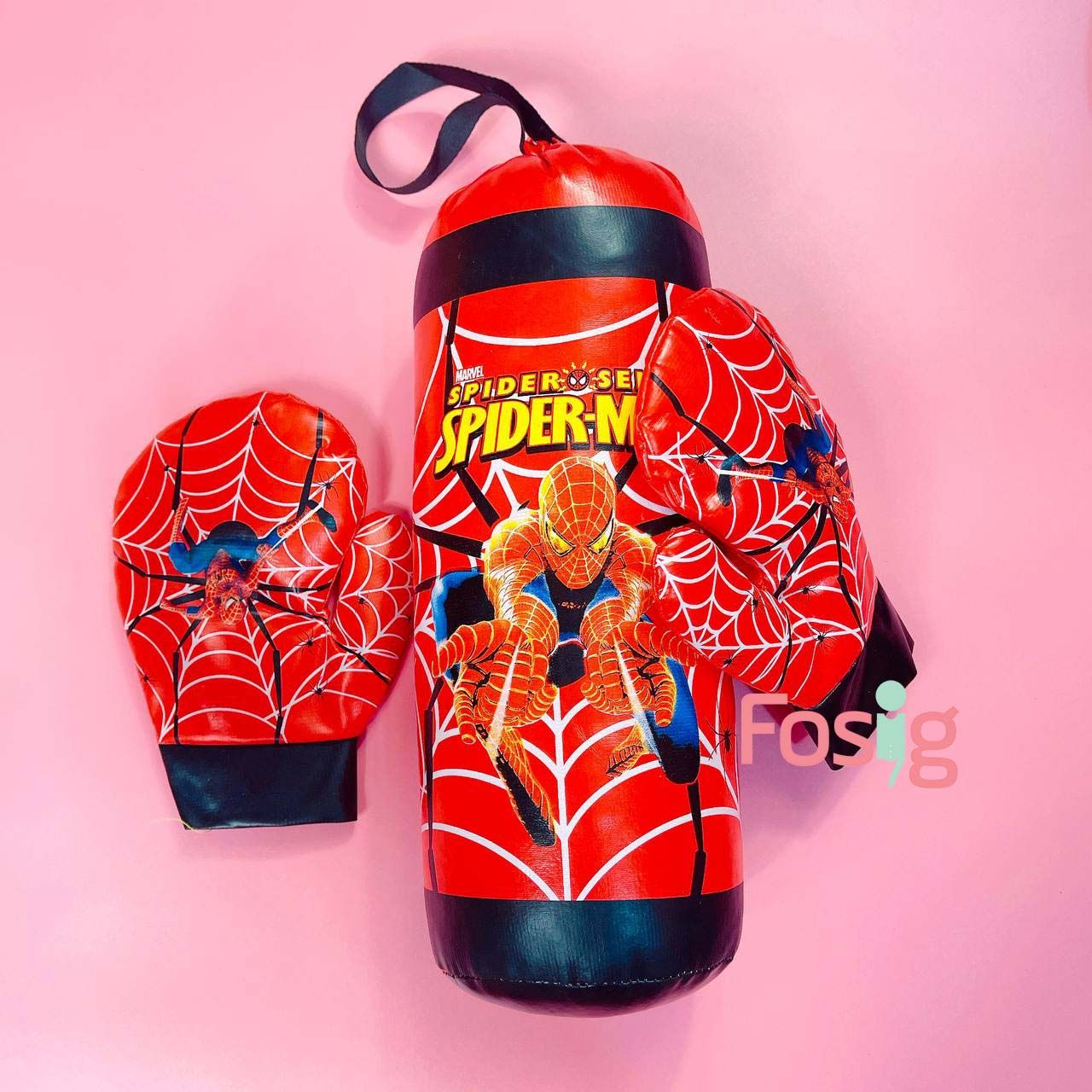 Túi Đấm Boxing Kèm Găng Tay - Đỏ Nhện