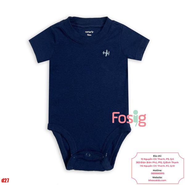  [0-24m] Bodysuit Tay Ngắn Bé Trai Cter50 - Navy Máy Bay 