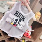  [10-13kg; 16-17kg] Set Đồ Bộ Ngắn 3 Lỗ Bé Trai - Xám Nhạt Mickey 