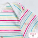  [0-3m ; 12-24m] Bodysuit Tay Ngắn Bé Trai - Sọc Đỏ Vàng Xanh 