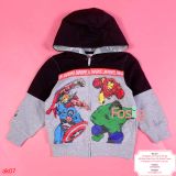  [18-19kg] Áo Khoác Nỉ Hoodie Bé Trai Marvel - Đen Xám Marvel 