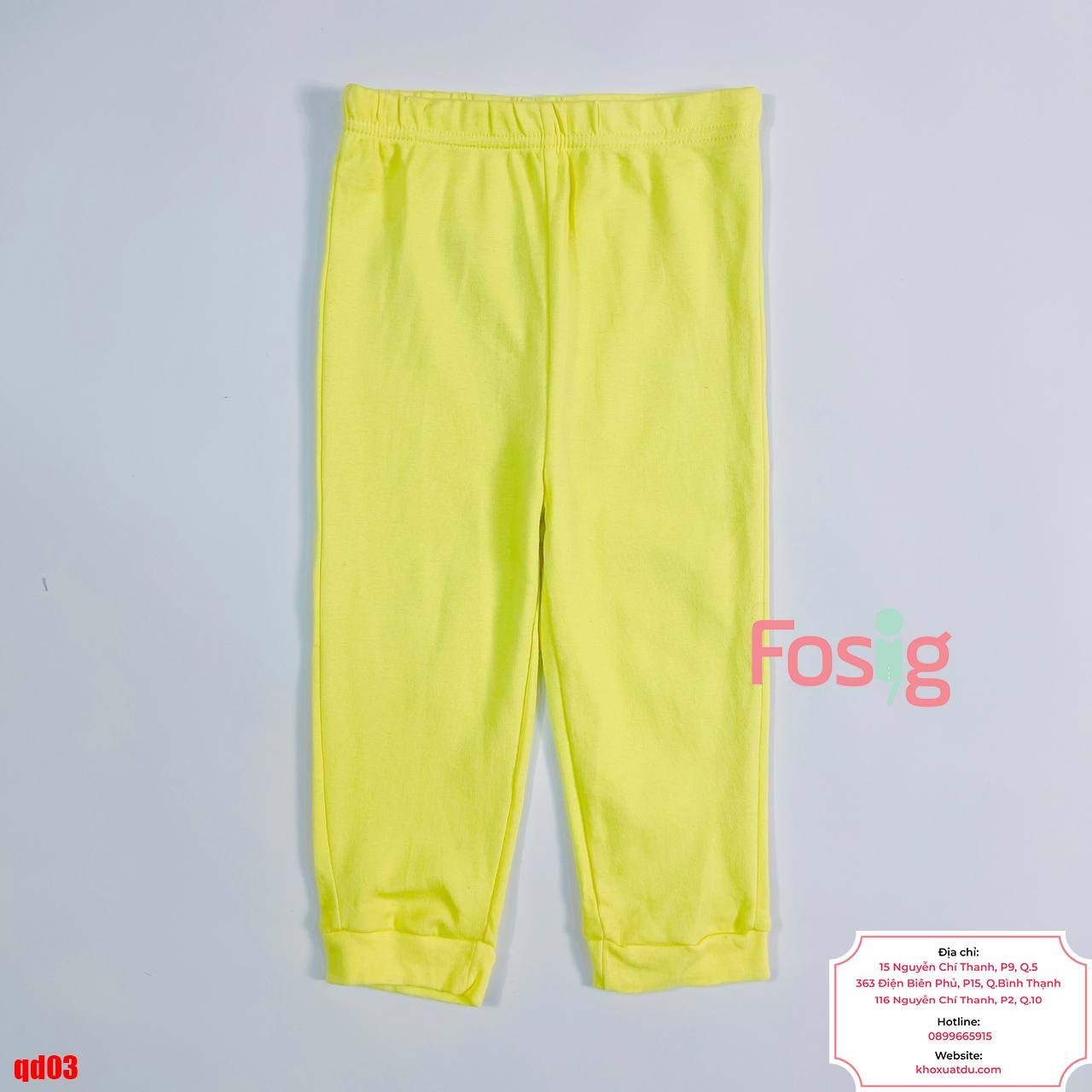  [13-14kg ; 16-17kg] Quần Dài Jogger Bé Unisex Geo - Vàng Trơn 