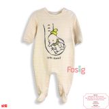  [0-6M] Sleepsuit Cúc Bấm Có Vớ Bé Trai Baby GP - Sọc Kem Voi 