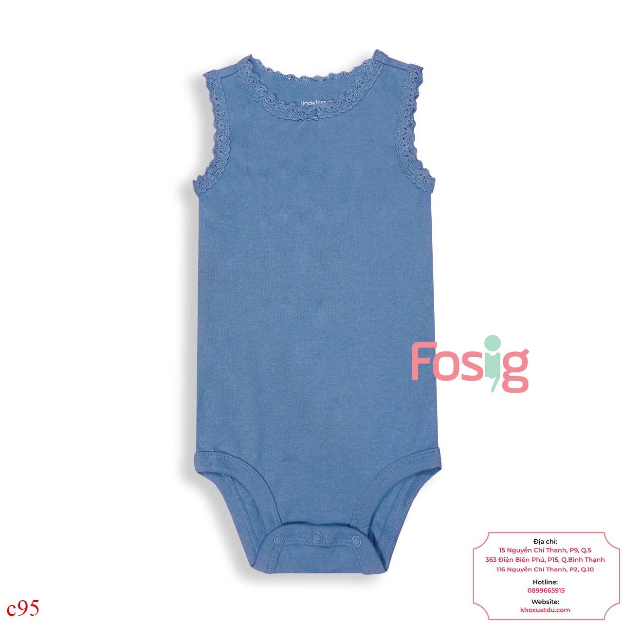  3m Bodysuit Cánh Tiên Bé Gái Cter50 - Xanh Tím Ren 