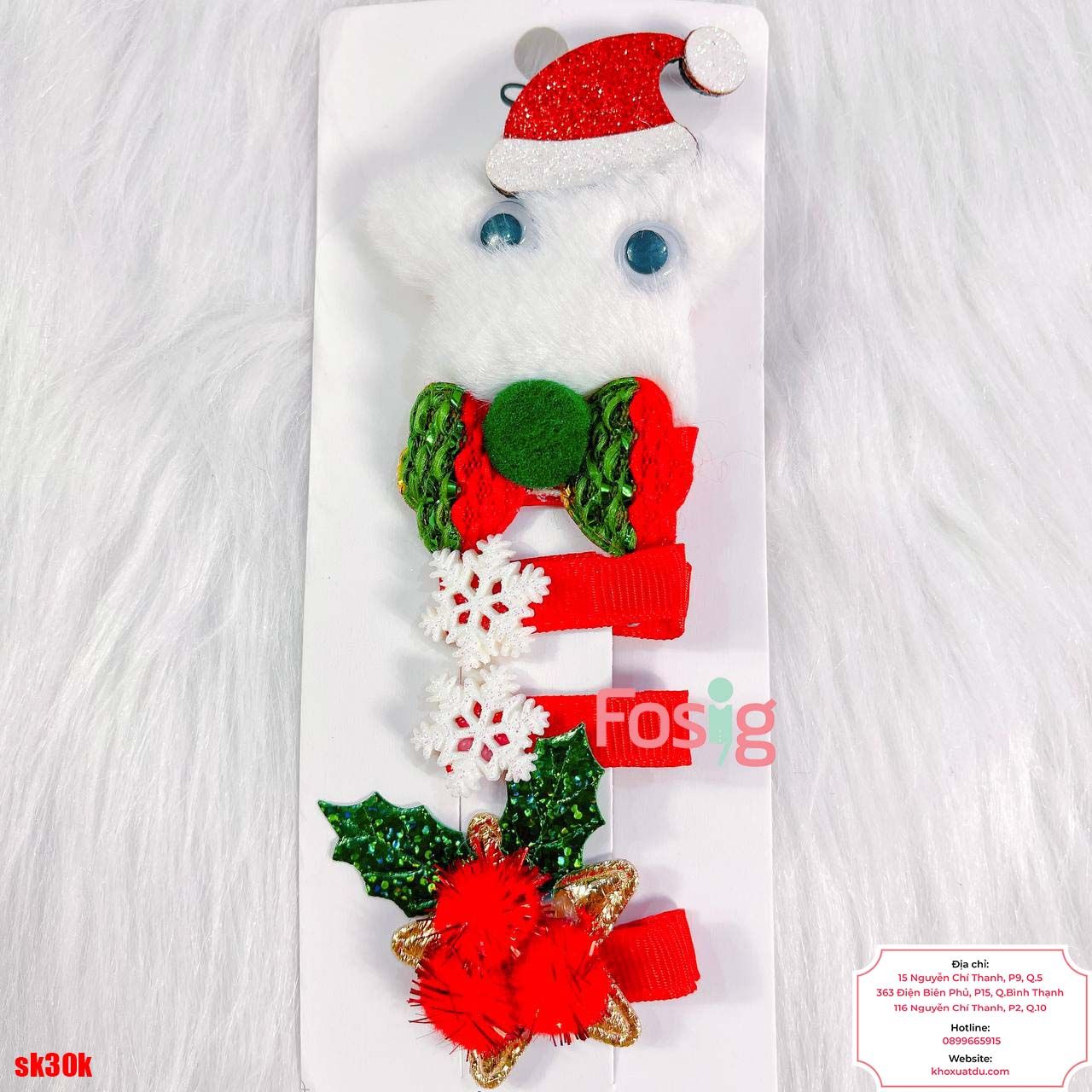 Set Kẹp Tóc Giáng Sinh 30K - Noel