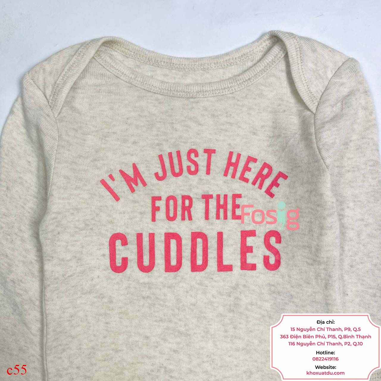  [0-24m] Bodysuit Tay Dài Bé Gái ON - Kem Cuddles Hồng 