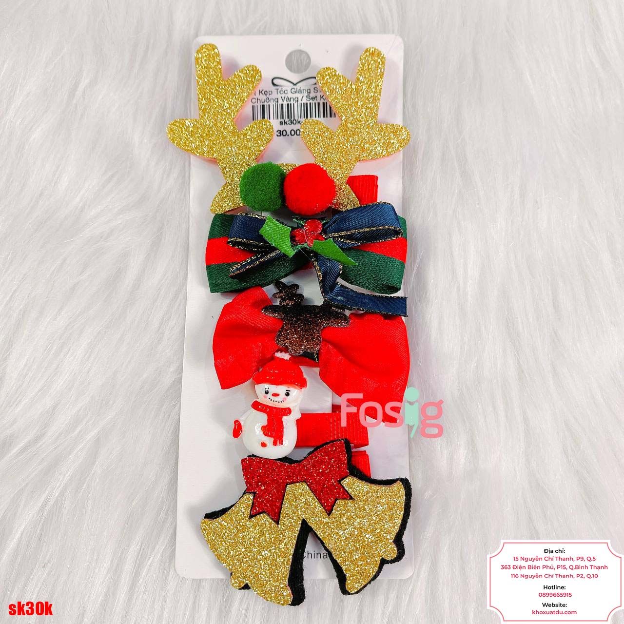 Set Kẹp Tóc Giáng Sinh 30K - Noel