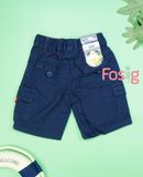  [3-6m] Quần Short Kaki Bé Trai - Navy Chỉ Đỏ 