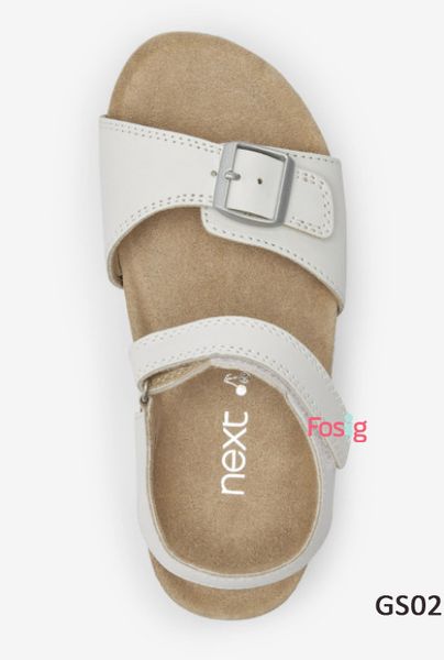  [Eu: 29] Giày Sandal Bé Gái Nxt - Trắng Đế Nâu 