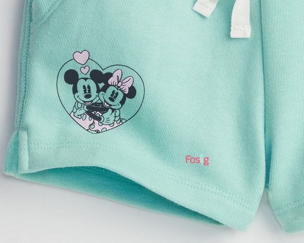  [9-10kg] Quần Short Da Cá Bé Gái GP - Xanh Ngọc Mickey 